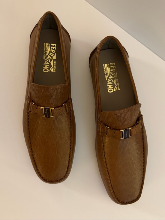 NEW Salvatore Ferragamo Gancini Driver Amer Brown Leather Slip-On Loafers  11 main image 8